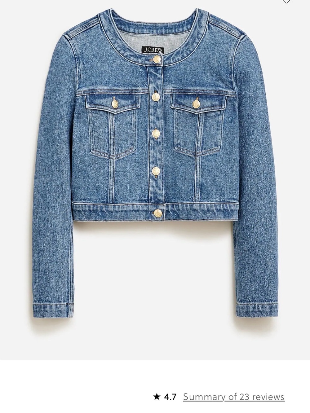 Classic Blue Women’s Denim J Crew Lady Jacket Louisa size 20 EUC gold buttons - Picture 2 of 5
